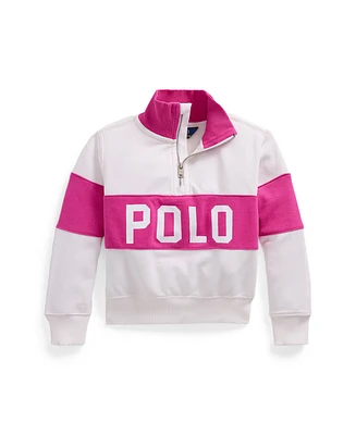 Polo Ralph Lauren Toddler and Little Girls Logo French Terry Quarter-Zip Pullover Sweatshirt