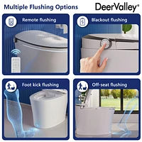 DeerValley Smart Bidet Toilet Quiet-Closed Heated Seat Sensor Auto, Foot Kick & Blackout Flush, Advanced