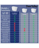 DeerValley Smart Elongated Toilet With Foot Kick Sensor Flush, Night Light, Heated Seat, One Piece Toilet, No Bidet