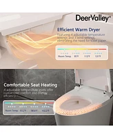 DeerValley Smart Bidet Elongated Toilet, Auto Open & Close, Heated Seat, Wireless Remote Control, Premium