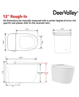 DeerValley Smart Toilet Elongated Modren Bidet Toilet with Auto/Blackout Flush, Heated Seat, Warm Wash, Dryer