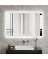 DeerValley Led Bathroom Mirror with Lights,Smart Dimmable Vanity Mirrors for Wall,Anti-Fog Makeup Mirror