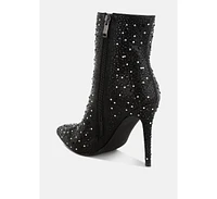 London Rag Lobelia Rhinestones Embellished Stiletto Boots