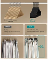 Slickblue Non-Slip Velvet Hangers with Swivel Hooks, Pack of 50 for Coats, Shirts, and Trousers