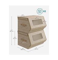 Slickblue Stackable Storage Bins for Efficient Organization and Space-Saving Solutions Set of 2