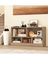 Gouun Kids 2-Shelf Bookcase 5-Cube Wood Toy Storage Cabinet Organizer