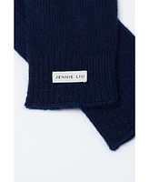 Jennie Liu 100% Cashmere Knitted Gloves(Black, One Size)