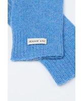 Jennie Liu 100% Cashmere Knitted Gloves(Black, One Size)