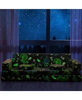 gaomon 12 Pcs Modular Kids Large Play Couch, Dinosaur Glow in The Dark Sofa for Children, Convertible Foam and Floor Cushion for Boys and Girls, Versa