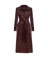 Nocturne Women's Faux Leather Trench Coat