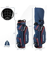 Gymax 9.5" Golf Cart Bag w/14 Divider Rain Hood Cooler Bag 8 Pockets