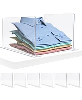 Sorbus Acrylic Adhesive Shelf Divider Organizers, w/Self Adhesive Tape, Great for Closet Organization, Separating, Kitchen Cabinets and more 6-Pack