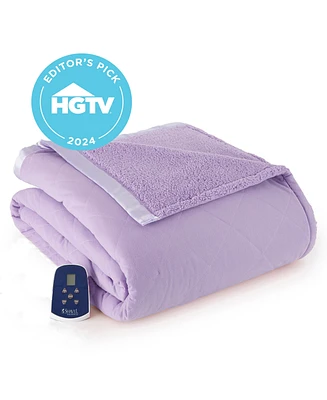 Shavel Reversible Micro Flannel to Sherpa Twin Electric Blanket