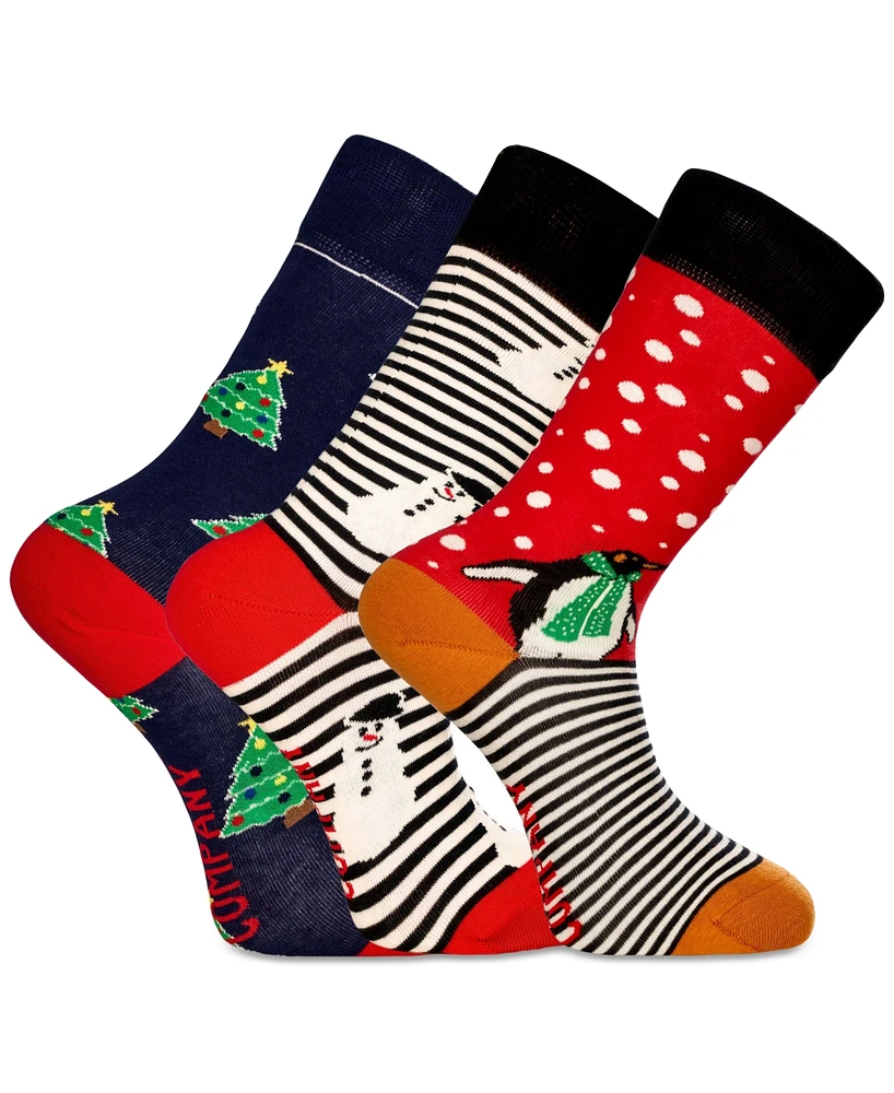 Love Sock Company Men's Christmas Novelty Luxury Unisex Crew Socks Bundle Fun Colorful Socks, Pack of 3
