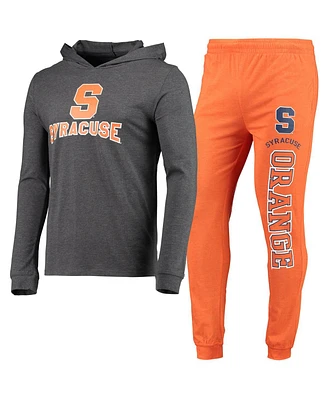 Concepts Sport Men's Orange/Heather Charcoal Syracuse Orange Meter Long Sleeve Hoodie T-Shirt Jogger Pajama Set