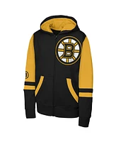 Outerstuff Big Boys and Girls Black Boston Bruins Face Off Full-Zip Hoodie