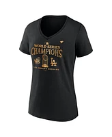 Fanatics Women's Black Los Angeles Dodgers Plus Sizes 2024 World Series Champions Parade V-Neck T-Shirt