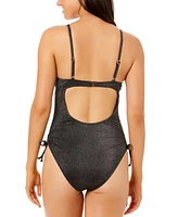 Salt + Cove Juniors' Lurex Open-Back Scoop-Neck One-Piece Swimsuit, Exclusively at Macy's