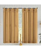 Archaeo Cotton Blend Button Tab Top Cafe Curtain Pair