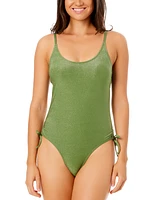 Salt + Cove Juniors' Lurex Open-Back Scoop-Neck One-Piece Swimsuit, Exclusively at Macy's