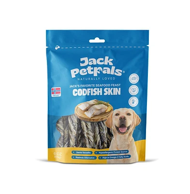 JoJo Modern Pets Jack PetPals Jack s Favorite Seafood Feast Codfish Skin Palatable Hypoallergenic High Protein Handcrafted Rawhide Alternative Codfish