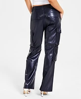 Guess Women's Kori High-Rise Faux-Leather Cargo Pants