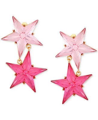 Guess Double Star Drop Clip On Earrings