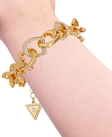 Guess Gold-Tone Pave G Link Line Bracelet