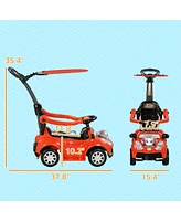 Qaba 3 1 Push Car, Sliding Car with Removable Handle, Music, Horn,