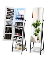 Gouun Freestanding Jewelry Cabinet with Full-Length Mirror