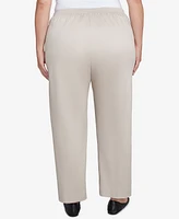 Alfred Dunner Plus Coming Up Roses Sateen Woven Short Length Pants