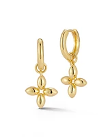 Rachel Zoe Plated Chunky Clover Huggie Hoop Earrings