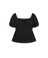 City Chic Plus Ebony Top