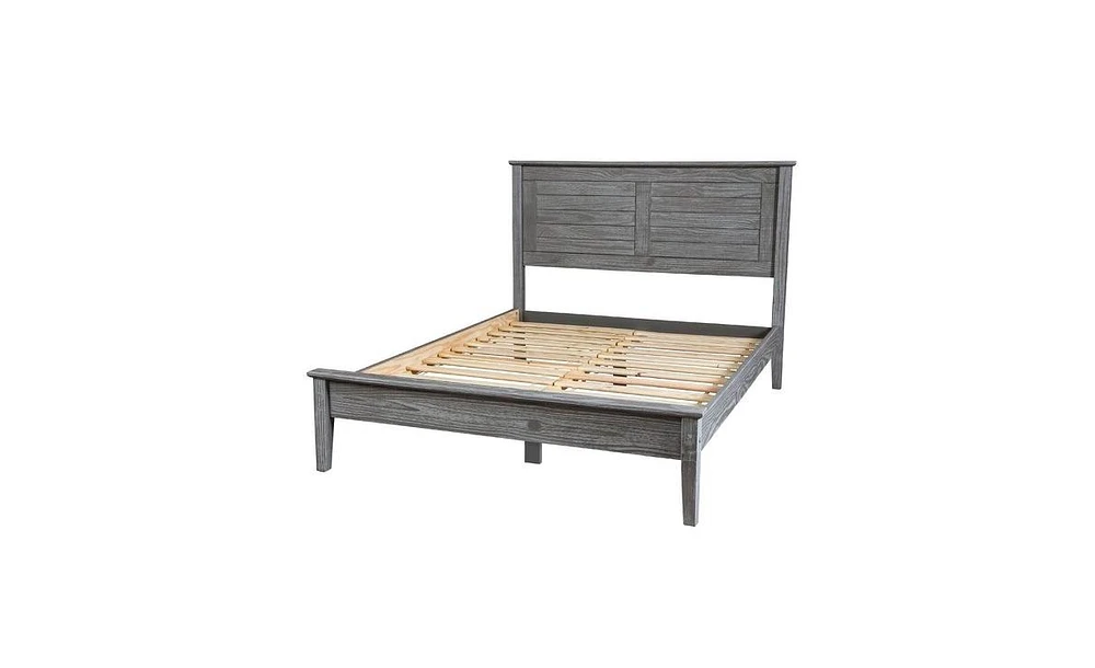 Slickblue Contemporary Solid Pine Platform Bed Queen