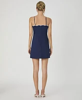 French Connection Women's Alexis Cotton Scallop Mini Dress