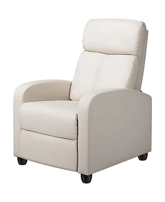 Slickblue High-Density Faux Leather Push Back Recliner Chair Stylish and Comfortable Seating