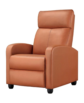 Slickblue High-Density Faux Leather Push Back Recliner Chair Stylish and Comfortable Seating