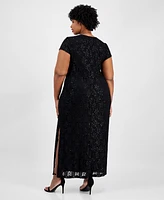 Connected Plus Sequined Lace Gown