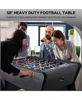 Sugift 58in Foosball Table, Competition Sized Soccer Table Game, Heavy Duty Arcade Game Table