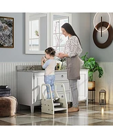 Qaba Toddler Tower, Adjustable 3 Step Kitchen Stool Helper for 2-5 Years