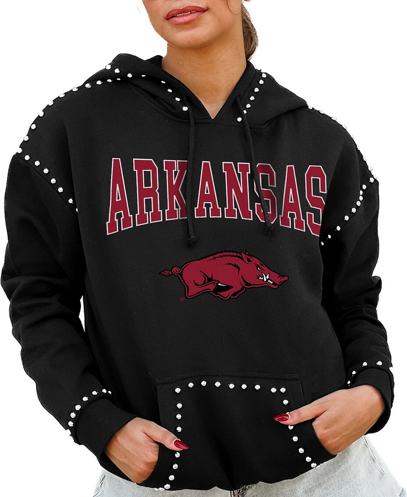 Gameday Couture Women's Black Arkansas Razorbacks Studded Pullover Hoodie