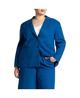 Eloquii Plus Oversized Strong Shoulder Linen Blazer