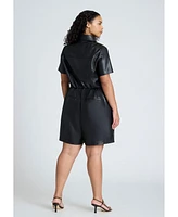 Eloquii Plus Leather Short Romper