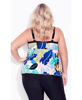 Avenue Plus Fly Away Print Tankini Top