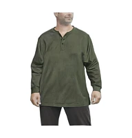 Liberty Blues Big & Tall by KingSize Ribbed Knit Henley