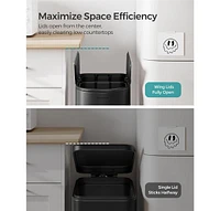 Slickblue Garbage Can with Wing Lids for Easy Access and Convenient Waste Management