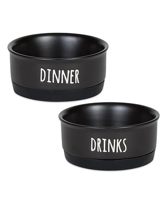 Bone Dry Dinner Drinks & Dessert Pet Bowl Set/2