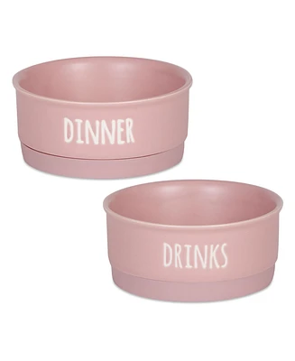 Bone Dry Dinner Drinks & Dessert Pet Bowl Set/2