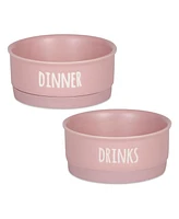 Bone Dry Dinner Drinks & Dessert Pet Bowl Set/2