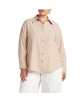 Eloquii Plus Preppy Striped Button Down